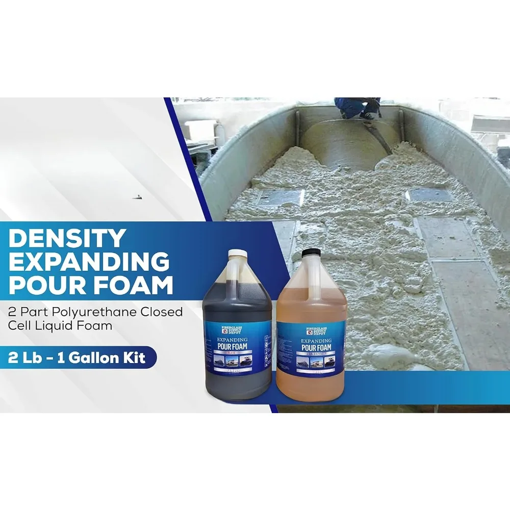 2 Lb Density Expanding Pour Foam, 2 Part Polyurethane Closed Cell Liquid Foam for Boat and Dock Flotation.Limited time promotion