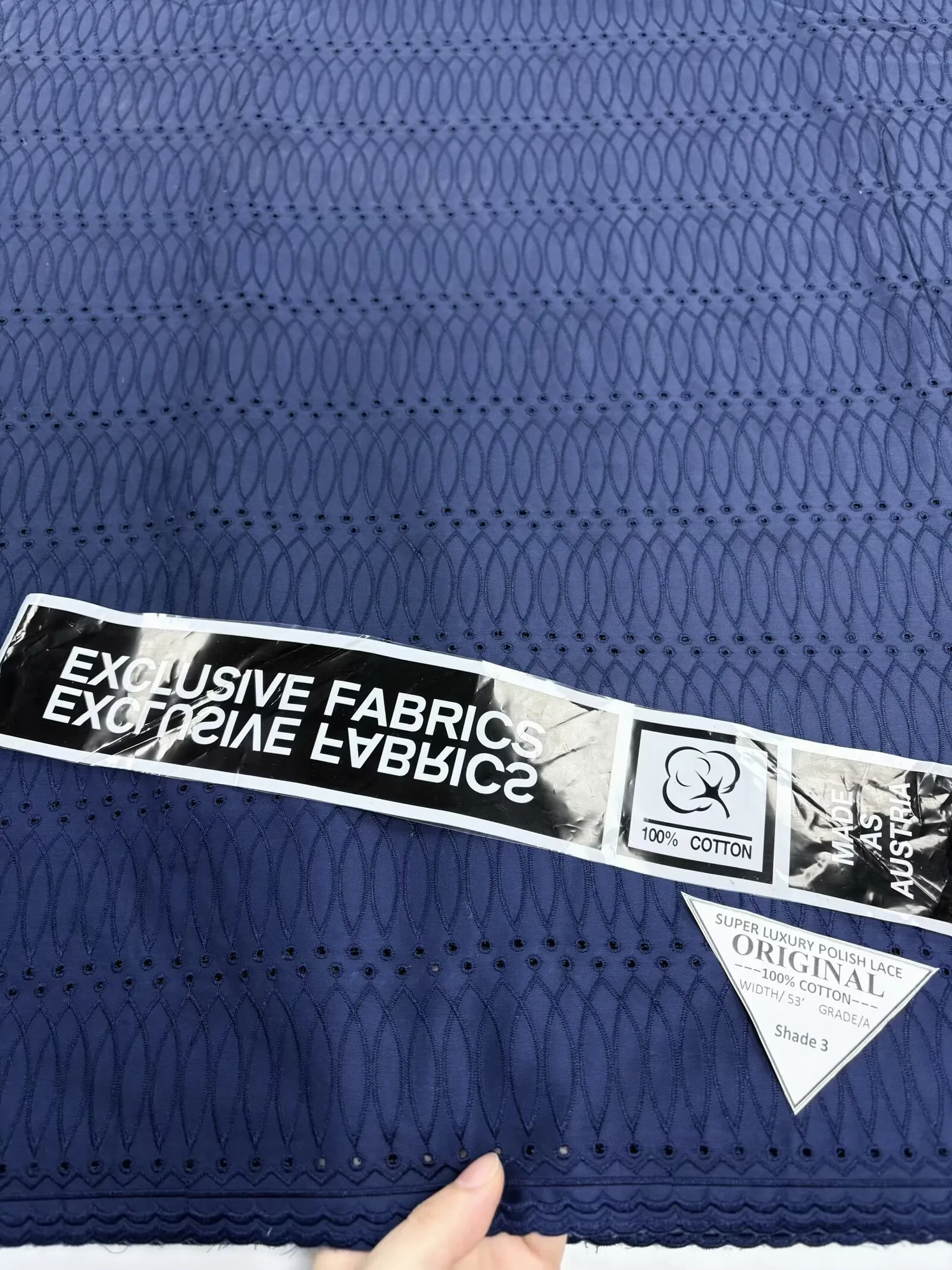 

5 Yards Nigerian 100% Cotton Polish Satin Embroidery Fabric High Quality Swiss Voile Lace Material For Men Dubai Style 24L310121