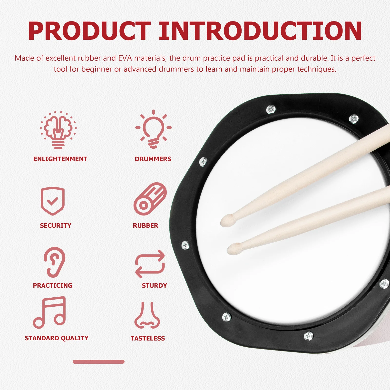 

1Set Drum Practice Pad Made of Wood Nylon Tpe Quiet Volume Drum Mat for Learning Practicing Drums Beginner Advanced Drummer