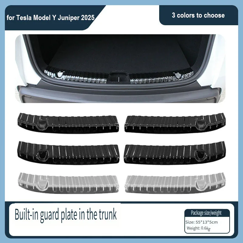 1 unidad nueva para Tesla Model Y Juniper 2025 tira de umbral de maletero TPE protección antiarañazos tapa accesorios de coche