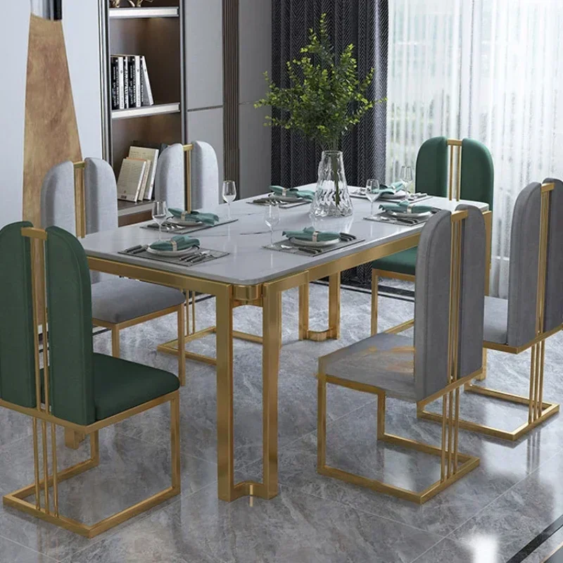 Unieke luxe tafelstoelen Moderne poten Metalen design Rechthoekige eettafel Ruimtebesparend Scandinavisch Mesa De Comedor-meubilair