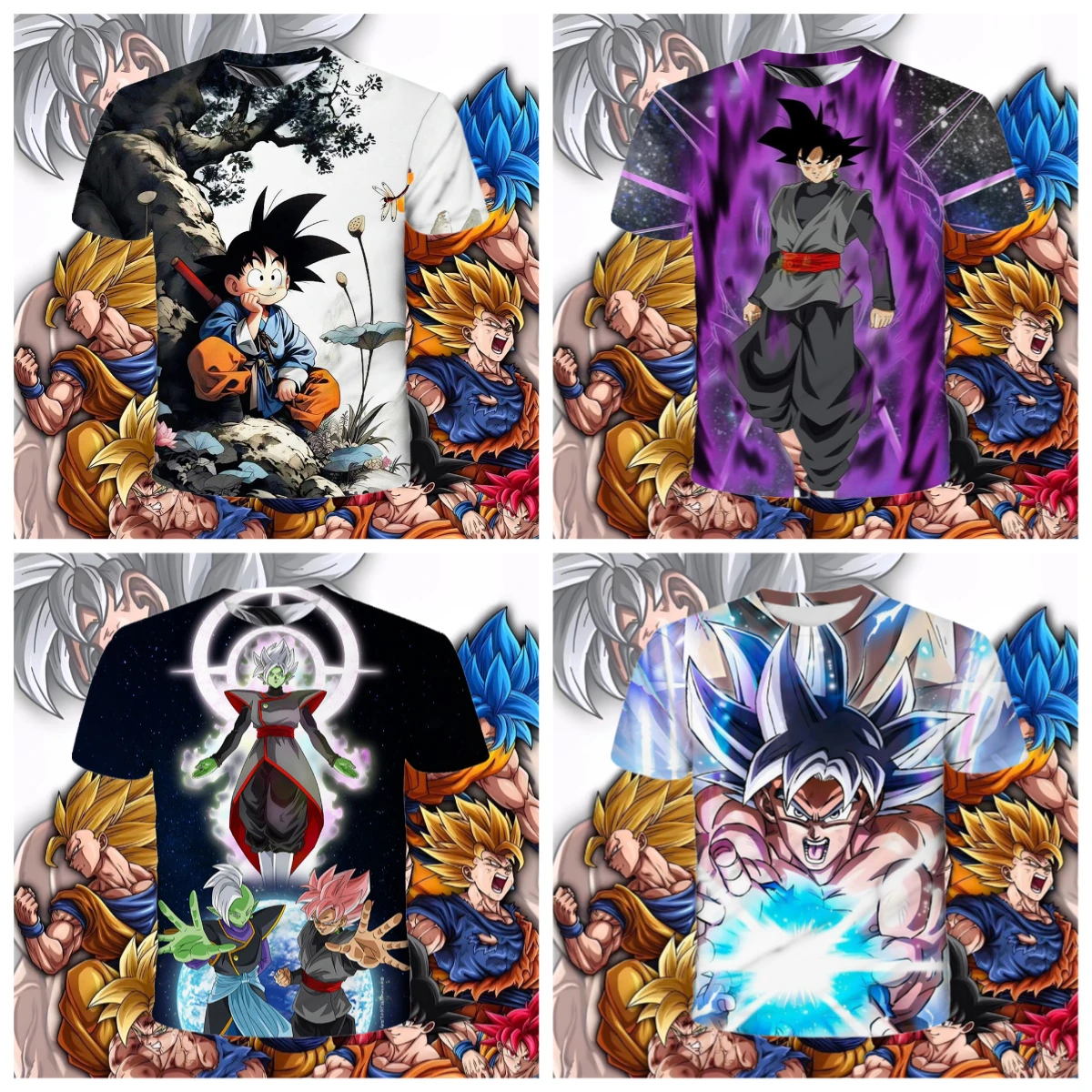 Dragon Ball Z Goku Japón Anime camiseta CosPlay para niños Super Saiyan camiseta para hombres naranja transpirable ropa para niños regalo para niños