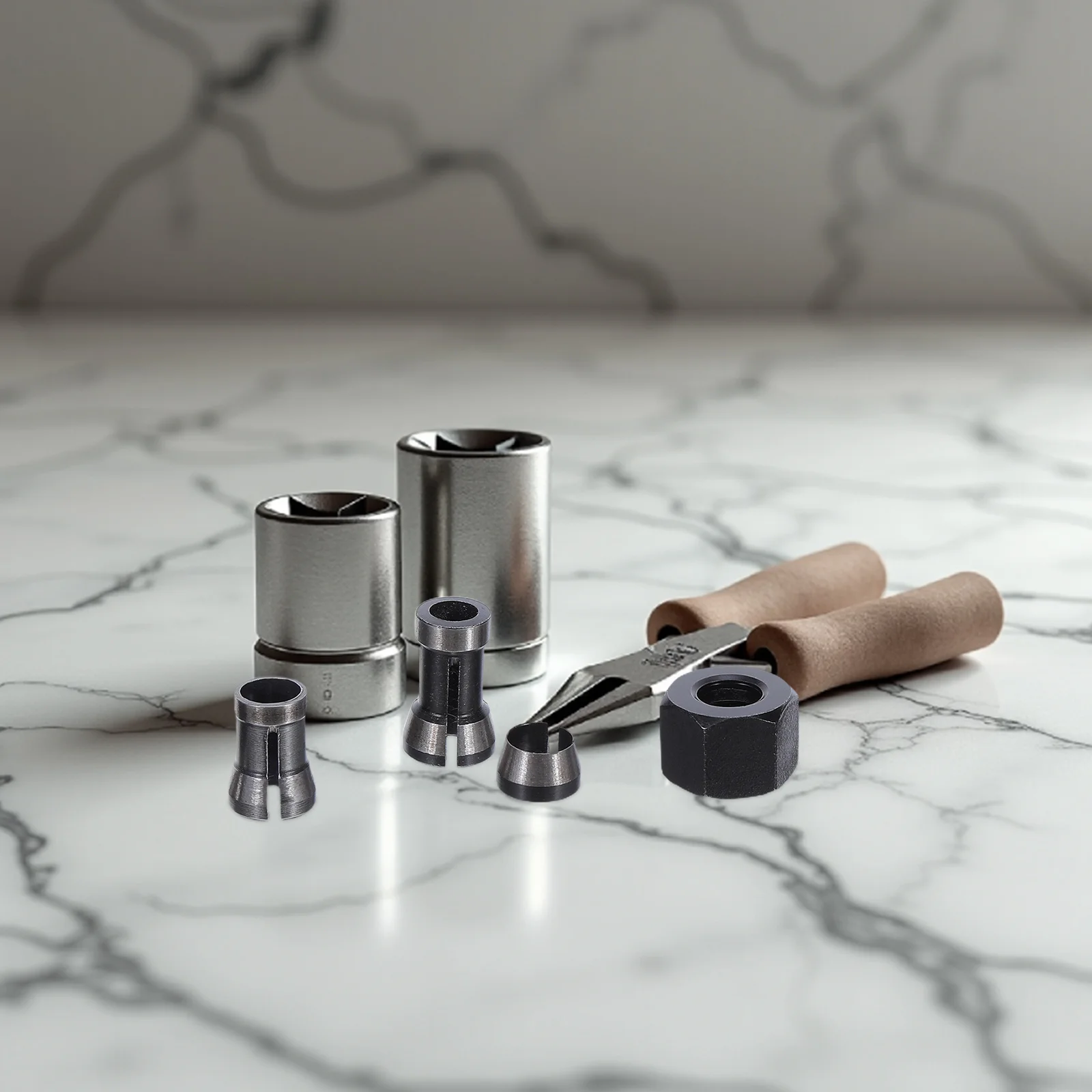 

8pcs Router Collet Chuck Set 6Mm 6.35Mm 8Mm Carbon Steel Tool Adapter For Woodworking Engraving Machine Milling Accessories