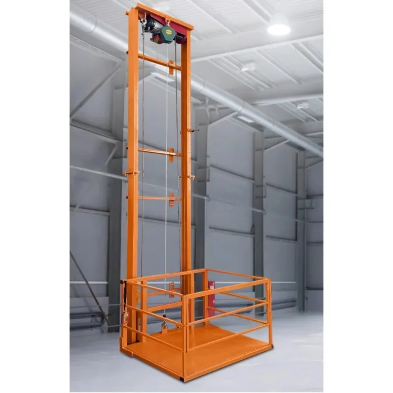 Household electric hydraulic freight elevator small rail lifting