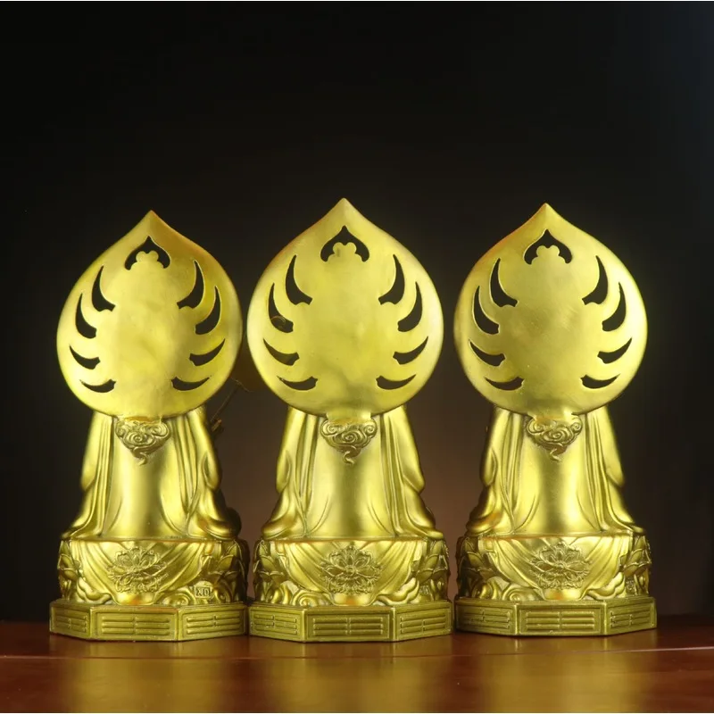 All-copper statues of the Three Pure Immortals, Tai-Shang Lao-Jun, Original Celestial Sovereign for worship and decoration,