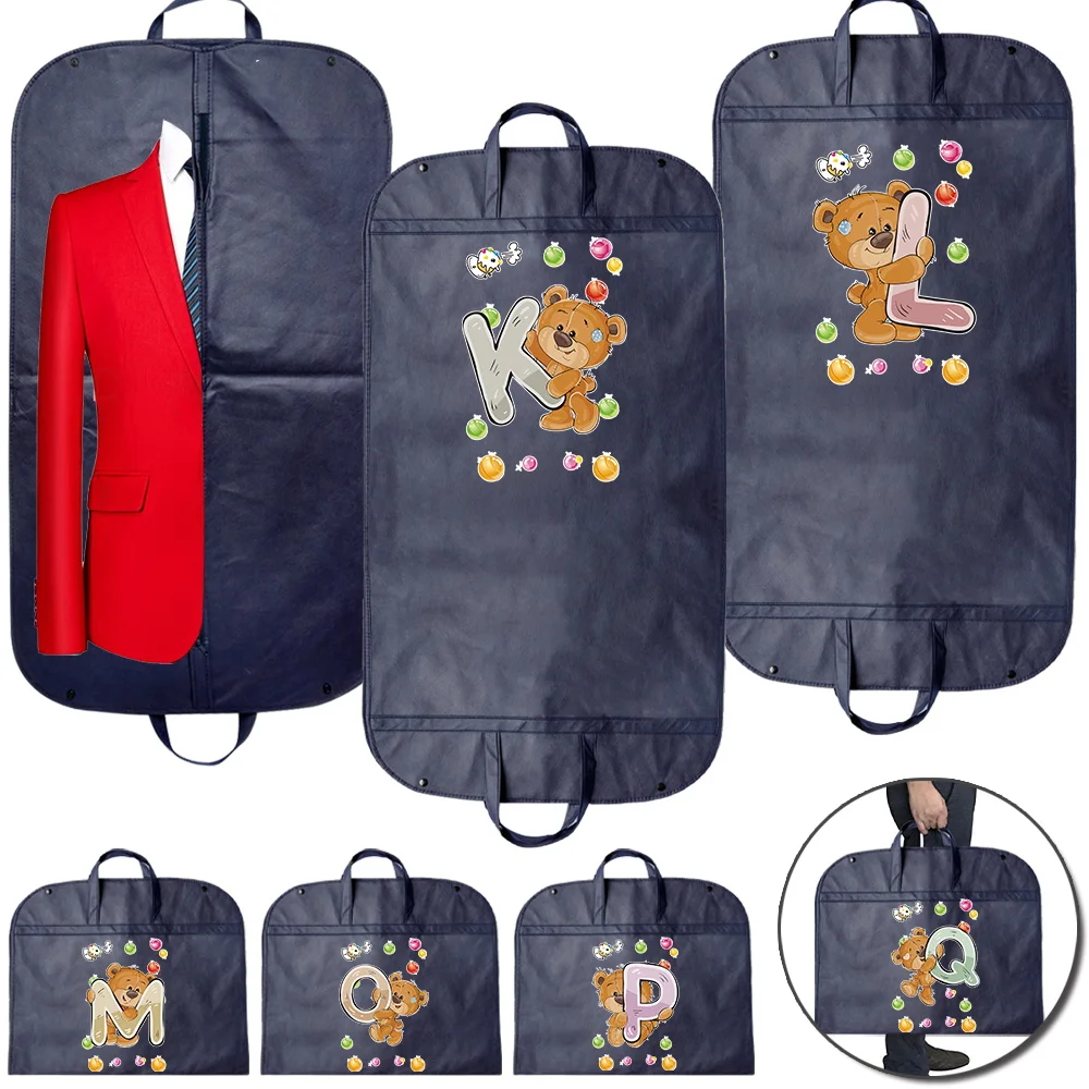 

New Dust-proof Cover Bag Bear Pattern Garment Protector Fully Enclosed Clothes Cover with Zipper Bag Hanging Durable Storage Bag