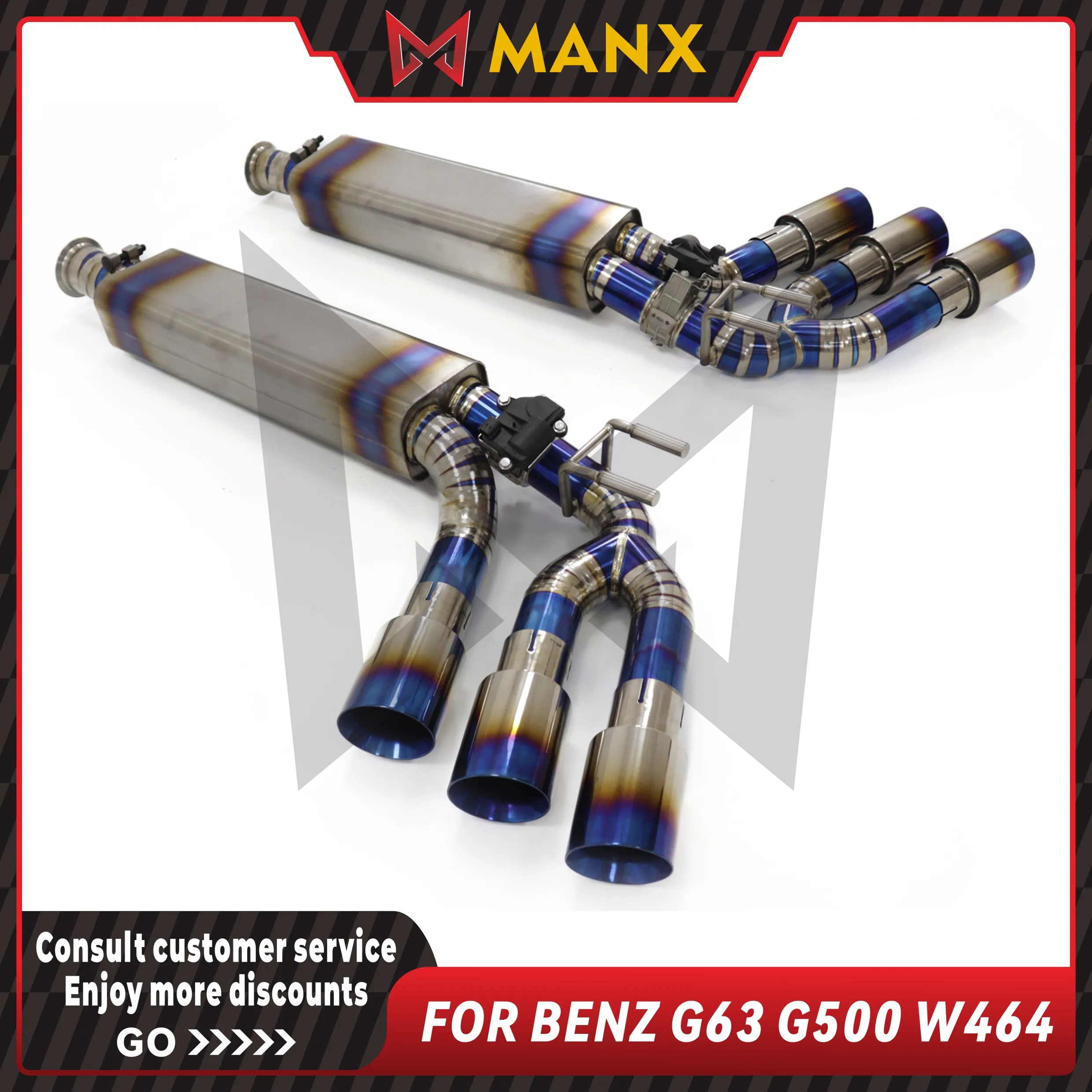 

MANX Ti alloy Catback Suitable for BENZ G63 G500 G65 W464 Performance Exhaust System Muffler With Valve Lossless installation