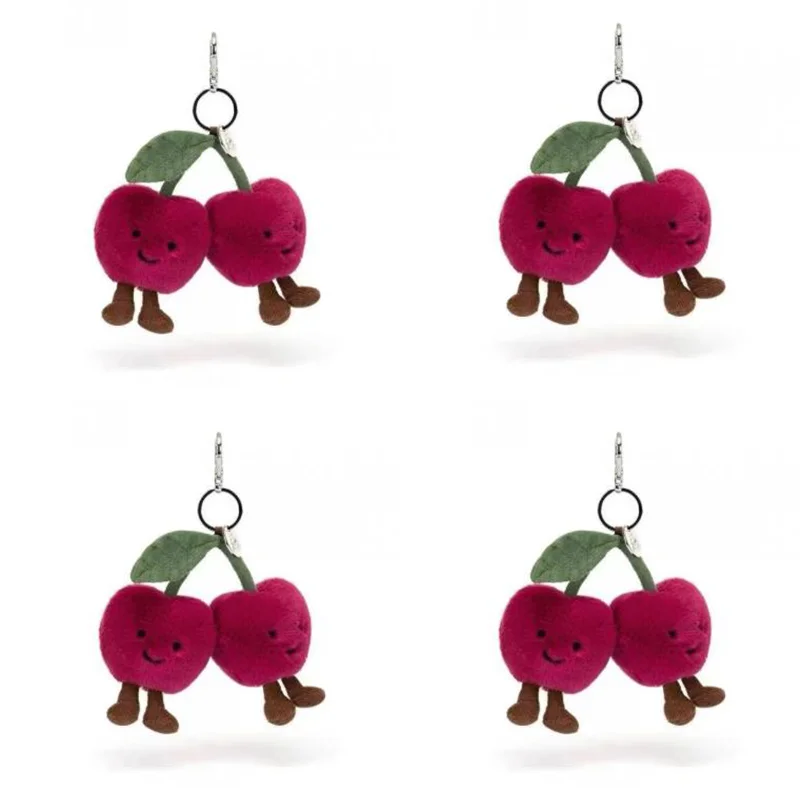 New Jelly Fun With Tag Cherry Key Chain Cute Key Chain Bag Pendant Accessories Doll Pendant Girls And Ladies Holiday Gifts