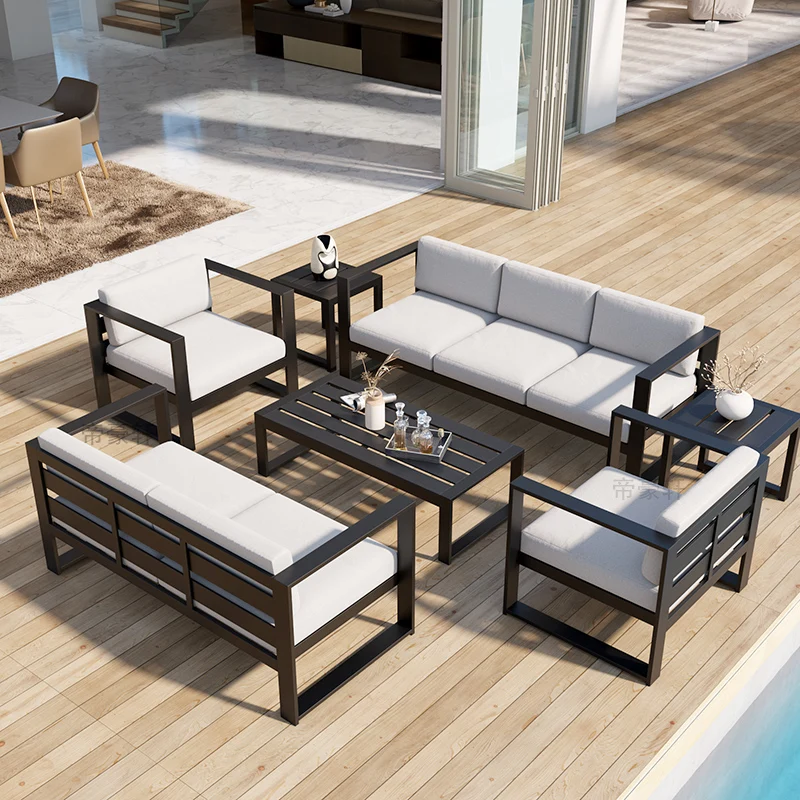 

Outdoor sofa courtyard garden outdoor aluminum alloy open-air coffee table combination balcony leisure waterproof and sunscreen