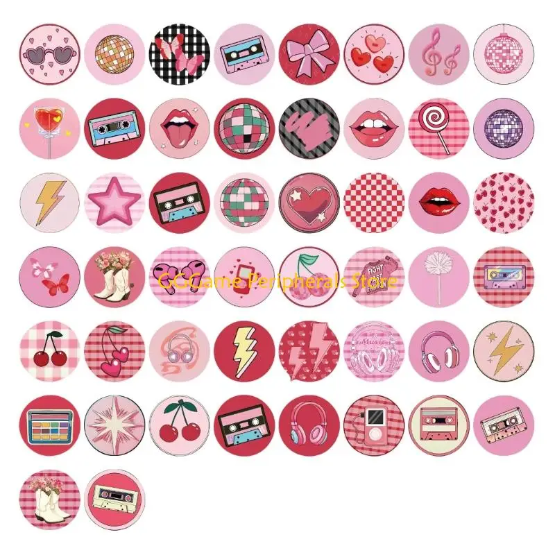 

U55B Cherries Aesthetic Stickers Set Of 50 Waterproof Decals Fashionable Decor For Phone Case Laptop Decor Daily Accessories