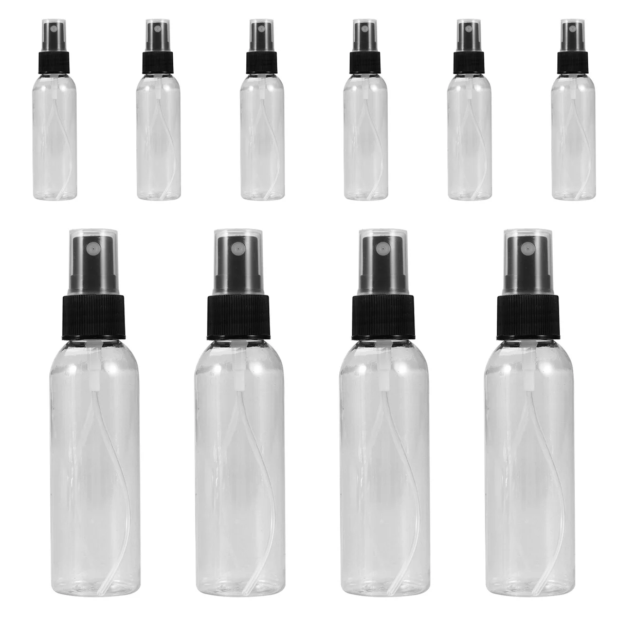 10 garrafas de spray vazias de plástico transparente 60ml recarregável perfume névoa atomizador tamanho viagem recipiente líquido maquiagem spray de água