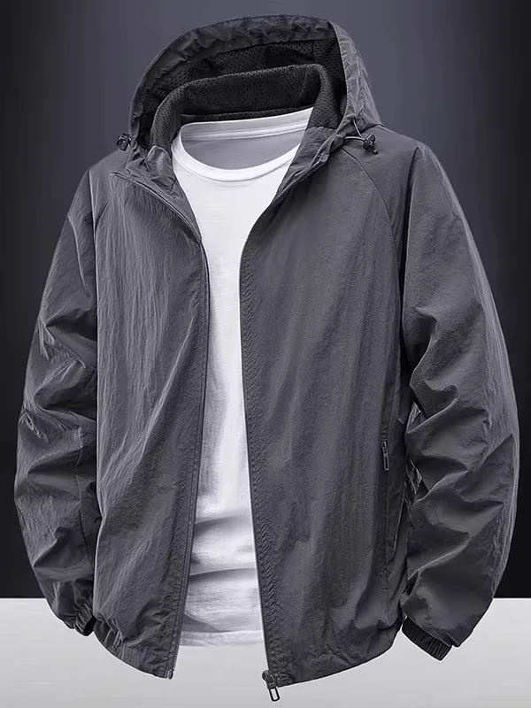 

Легкая мужская куртка для активного отдыха, ветрозащитная, водонепроницаемая, спортивная, повседневная, с капюшоном, универсальная, весна-осень, размер M, из нейлоновой ткани