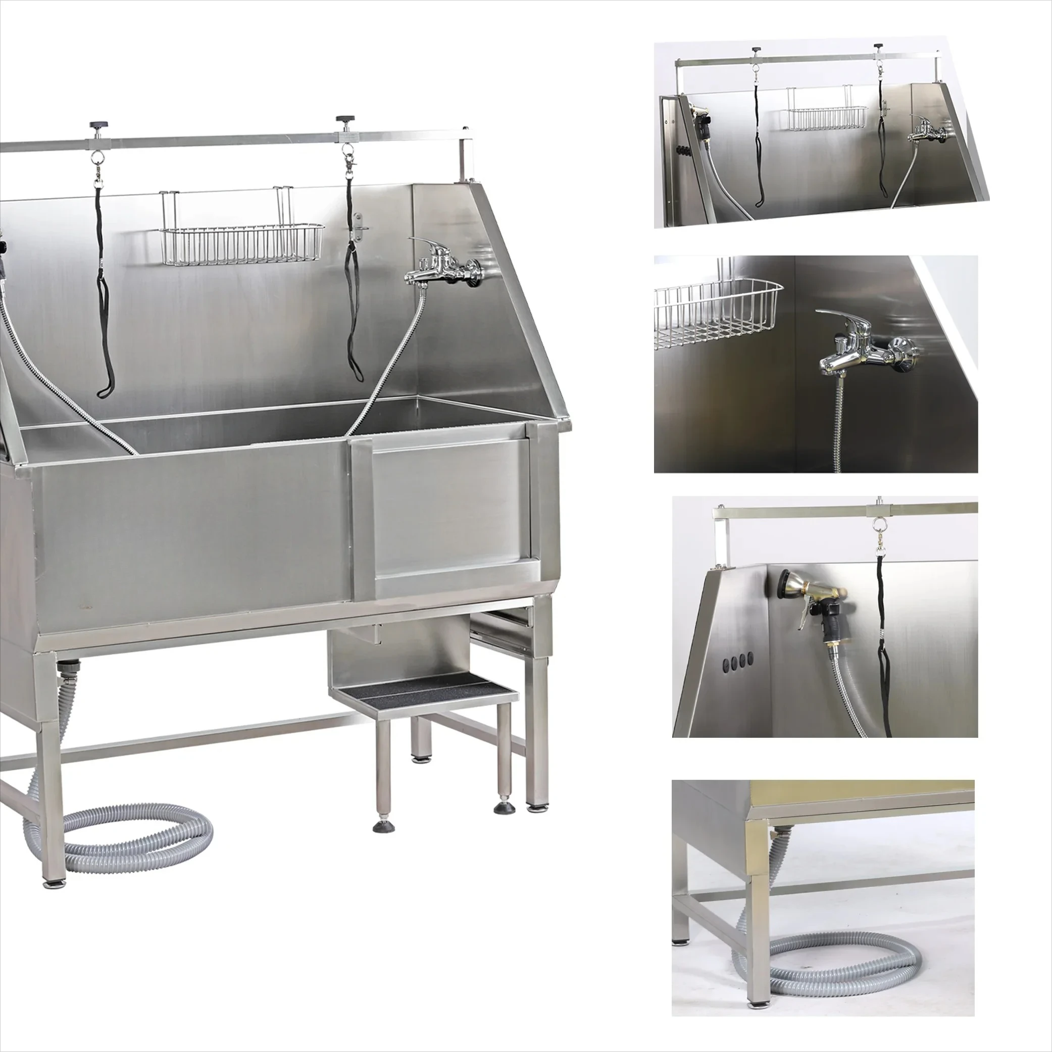 Aeolus Professional Veterinary Sliding Door Grooming Bathtub Stainless Steel Pet Dog Bath Tub for Pet Grooming Salon