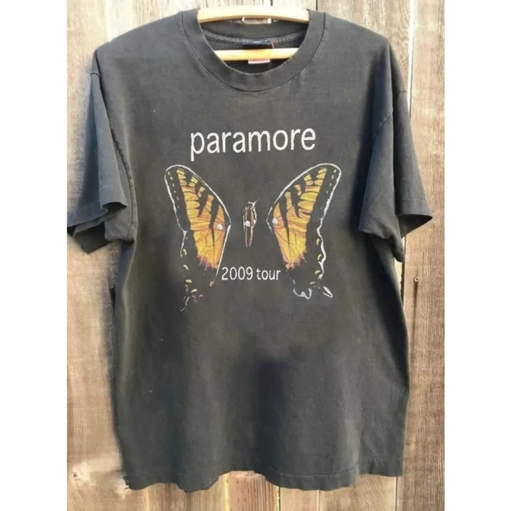 Camiseta PARAMORE 2009 Tour, camiseta para hombre, camiseta de moda informal Unisex de nuevo estilo de verano
