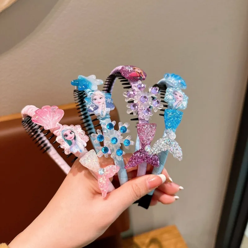Kawaii Anime Frozen Headband Children's Crown Dress Accessories Girls Baby Princess Elsa Headdress Jewelry Party Decoration Gift image 4