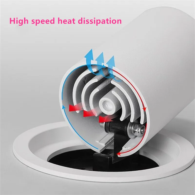 Dimmable Led Downlight Recessed Adjustable Ceiling Lamp Spotlight 9W12W15W18W20W24W CRI98 Aluminum COB 110V 220V Hole 50/75/95mm
