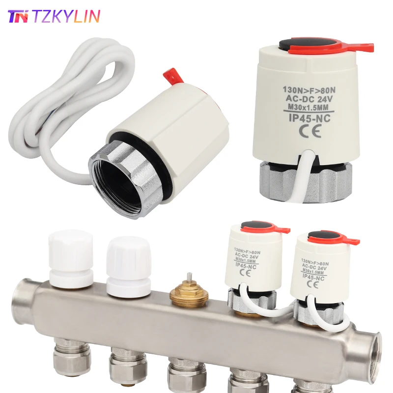 24 В нормально закрытый NC M30x1,5 мм электрический термопривод для подогрева пола TRV термостатический клапан радиатора