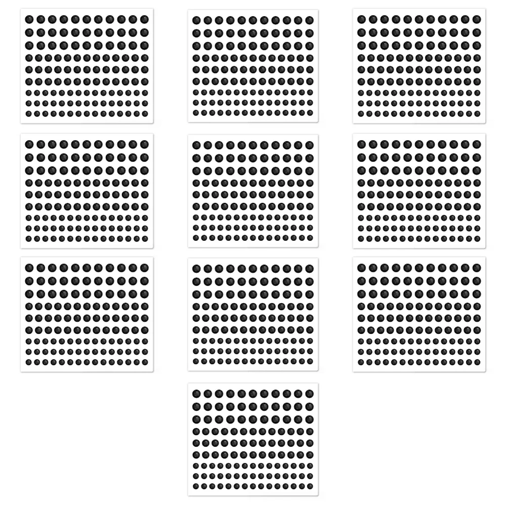10 Sheets with Adhesive Backing 3/4/5mm Round Bedazzling Sticker DIY Makeup Face Eye Jewels Sticker Sparkling Waterproof