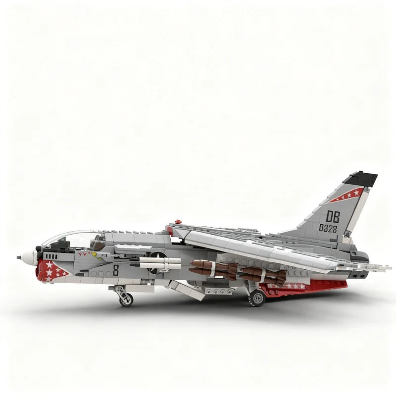 

948PCS WW2 Military MOC F-8 Crusader USM Aircraft Model DIY Creative Ideas Fighter Plane Child Toy Assembly Puzzle Birthday Gift