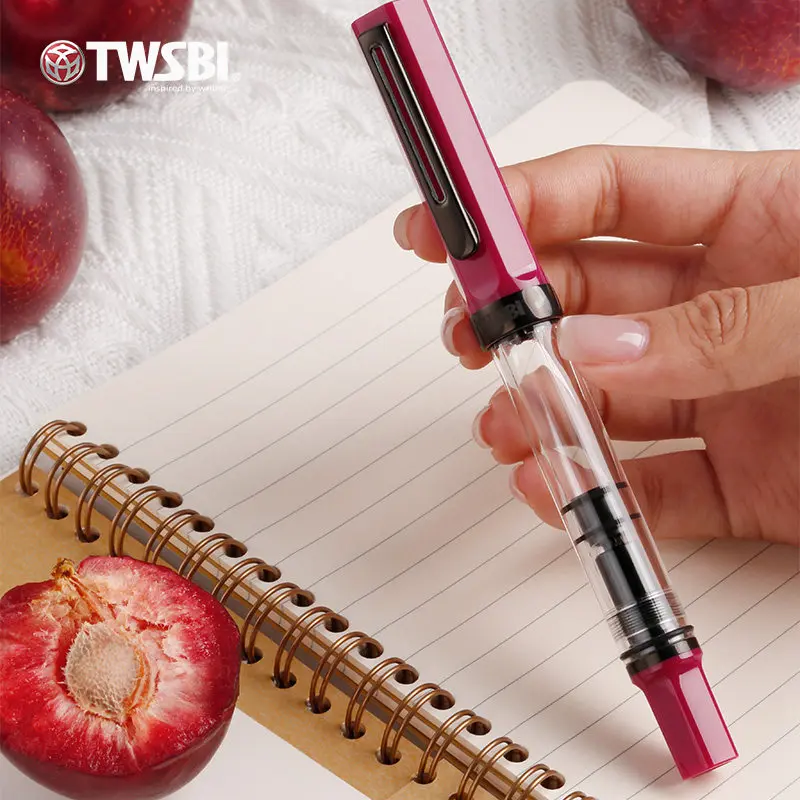 Plum Black! Original TWSBI ECO Piston Transparent Resin Fountain Pen Holder Large Capacity Ink Storage Writing Business Gift