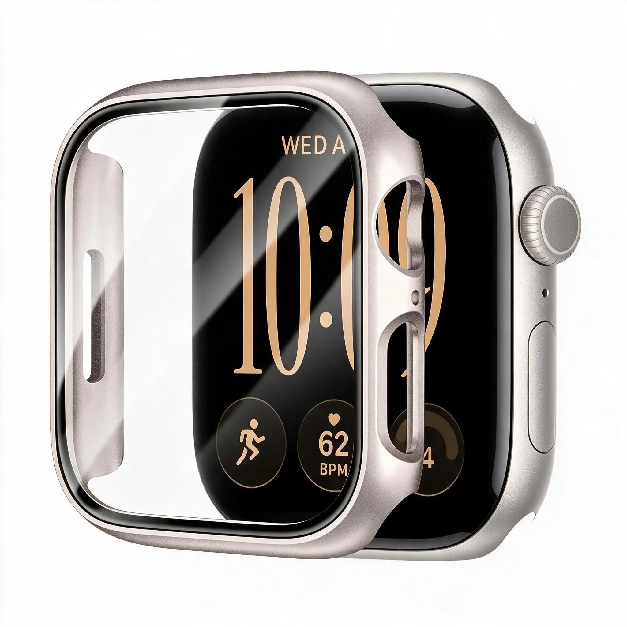 PC-Schutzhülle für Apple Watch 46 42 44 40mm 41mm 45mm 38mm Bildschirmschutz-Stoßfänger für iWatch Serie 12 11 10 9 8 7 6 SE 5 – Detail 3