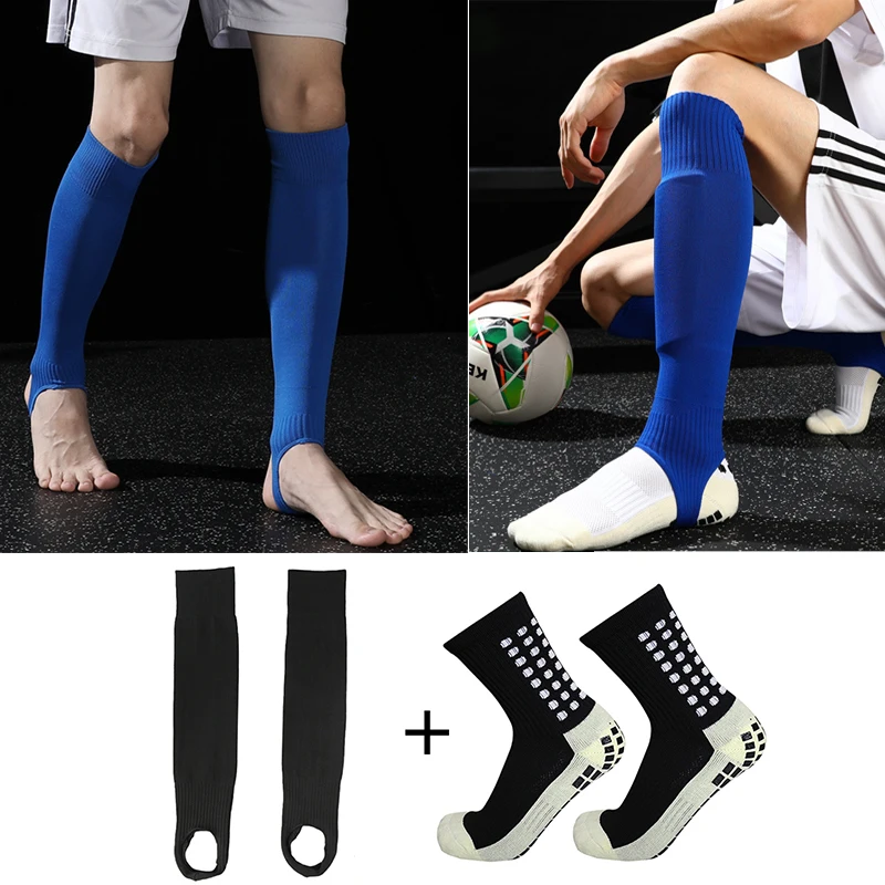 

1 set suitable for adult football training equipment with heel fixed sports leg cover football socks outdoor protective equipmen