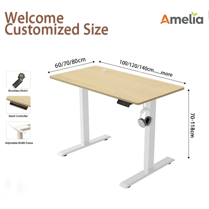 Modern Dual Motor 3 Stages Standing Study Desk for Retailers Company Staff Ergonomic Design Office Furniture Electric Table