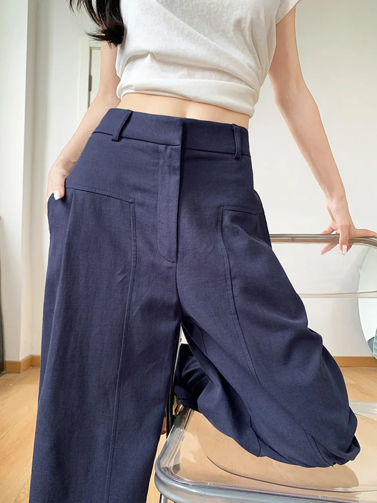 

Широкие брюки, легкие женские летние брюки с рисунком, длинные уличные пояса, эластичные легкие кружевные шнурки, модальный спандекс, ретро