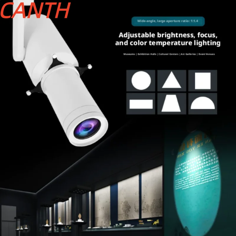 Extra-large wide-angle cut-off light with a 1:1.4 ratio of super-large aperture and variable focus. Museum lighting for painting