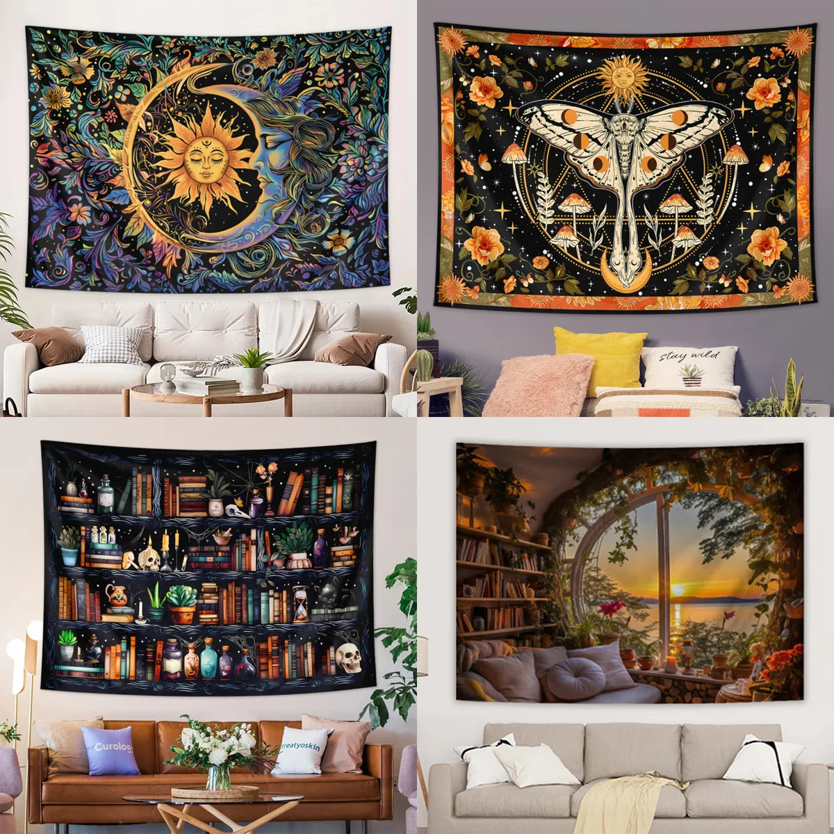 Tapestries Sun Scenery Fantasy Bedroom Room Decoration Background Wall Hanging Cloth