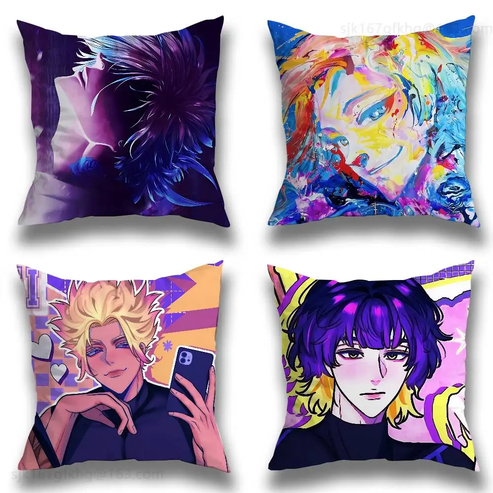 

Cute M-Michael Kaiser Pillow Case Anti-dustmite Pillowcase Invisible zipper silky short plush Sofa cushion cover