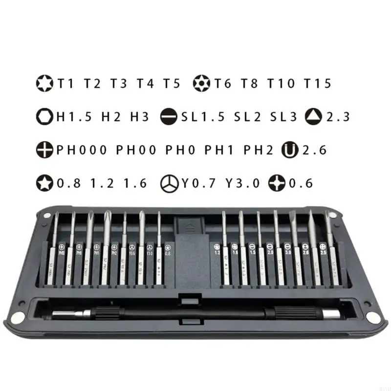 

30 в 1 Multi Outcriver Set расширенный мини -инструмент Mini Hand для ремонта телефона Магнитная отвертка бит M4YD