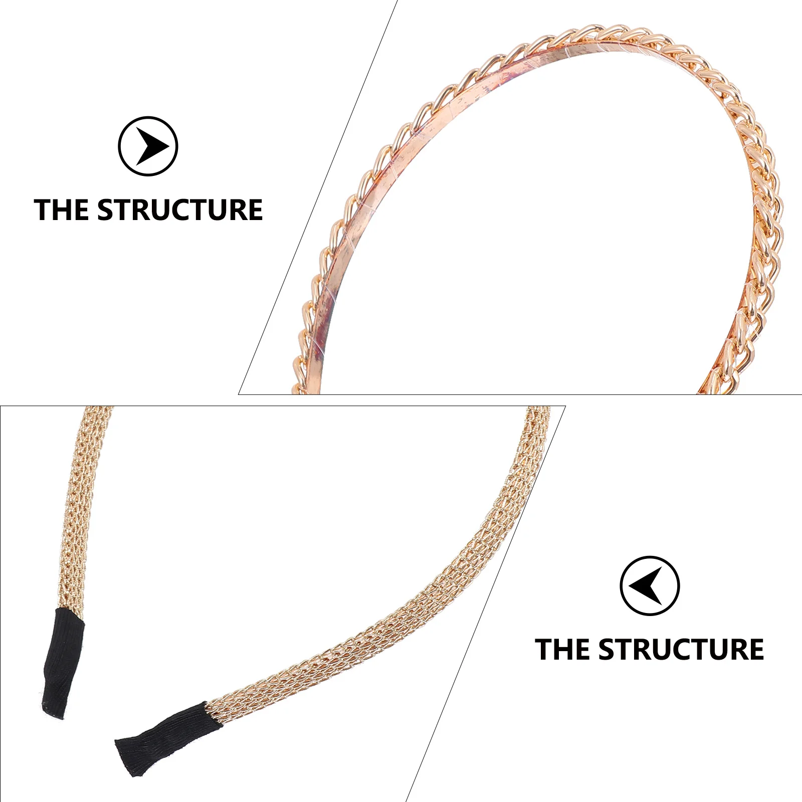 

3Pcs Alloy Chain Hair Hoops Vintage Fashion Headband Wedding Bridal Accessories Elegant Headwear Women Hair Jewelry