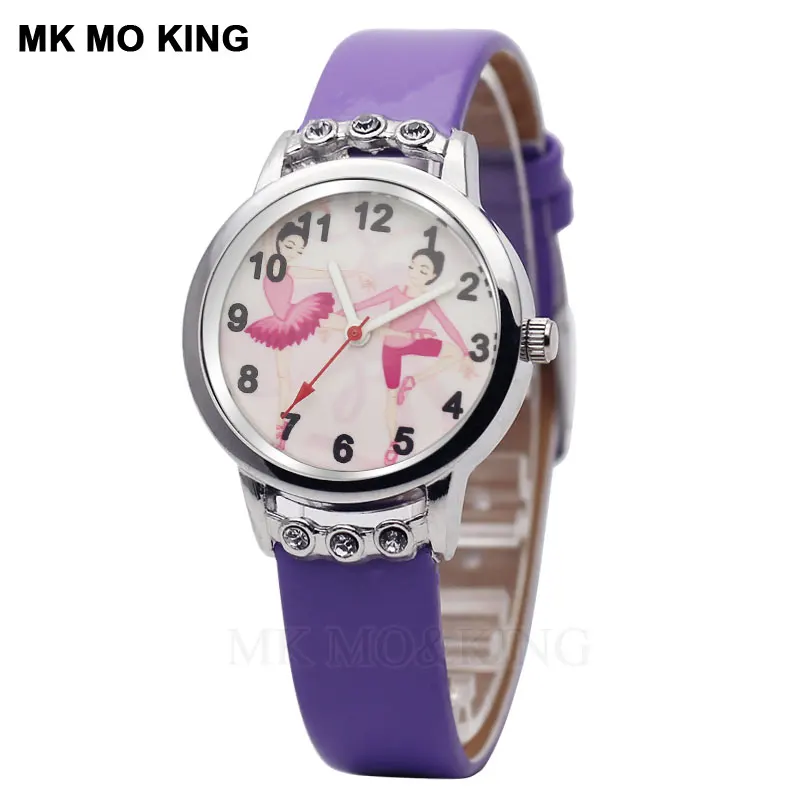 تصميم فريد لطيف الوردي للأطفال ساعة الكرتون الرقص فتاة صغيرة كوارتز ساعة طفل الأطفال الصبي الترفيه ساعة رياضية