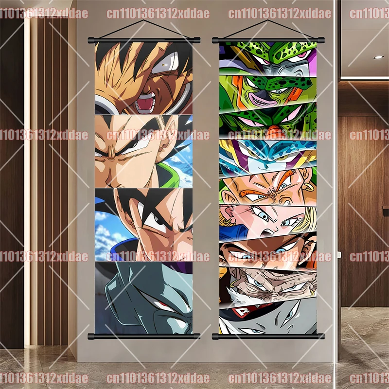 Dragon Ball Poster Scroll Painting Goku Vegeta Trunks Buu Tien Shinhan Retro HD Anime Art Hanging Painting Holiday Birthday Gift - view 4