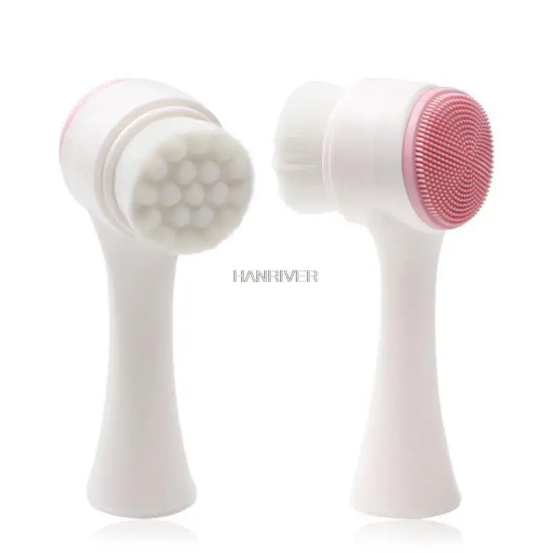 1pcs Skin Care Tool Double Side Silicone Cleansing Facial Brush Face Exfoliating Spa Massage Deep Pore Skin Care  Beauty Tools