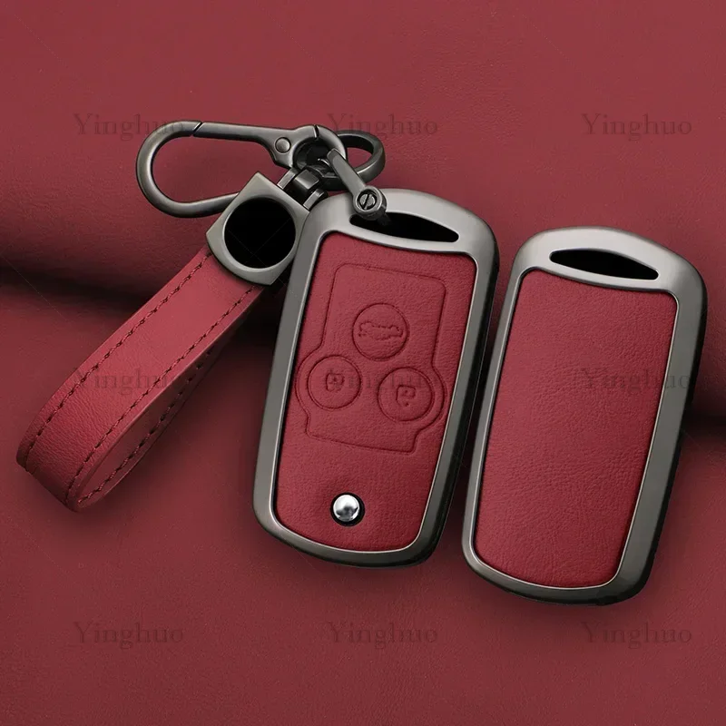 Car key case with lid, suitable for Honda Civic Fit Accord CRV HRV Jazz Odyssey for Acura TL TSX ZDX RSX CRZ keychain accessorie