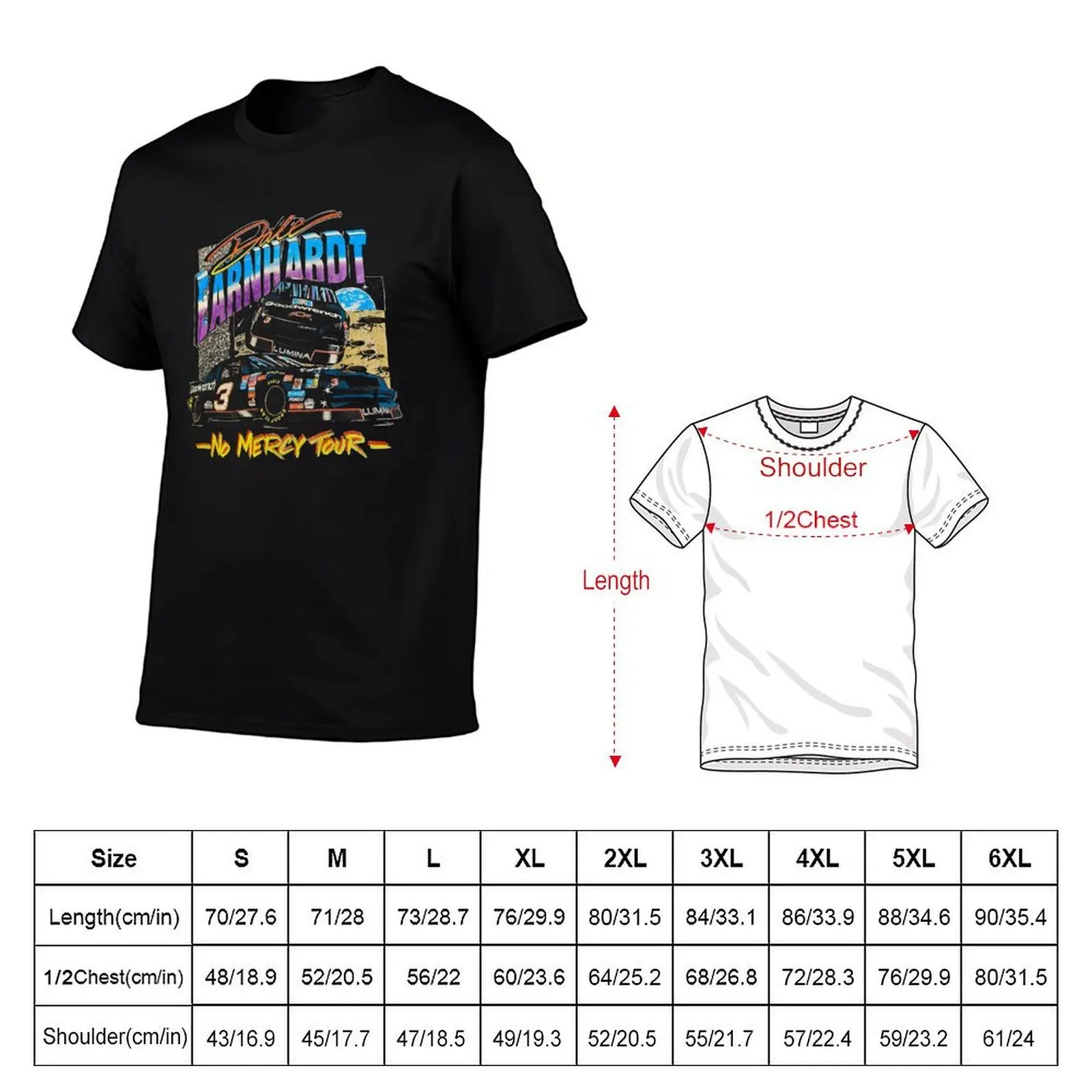 Dale Earnhardt No Mercy Tour Vintage T-Shirt Worker Basic Short Sleeve Tee