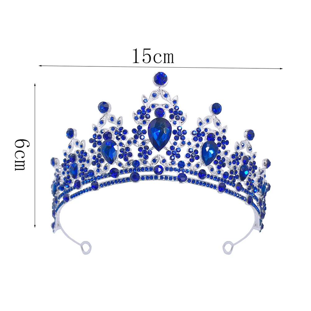 1 قطعة حجر الراين تاج هيرباند الزفاف الزفاف ديكور الشعر تألق خوذة للنساء الفتيات حفلة موسيقية مهرجان تأثيري #6
