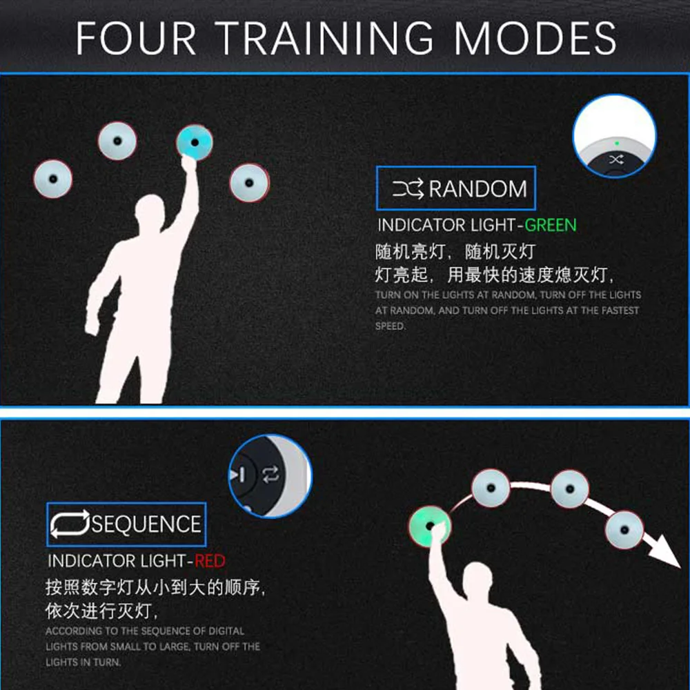 Luz de entrenamiento de agilidad de respuesta, entrenamiento físico para niños, control remoto, operación de luz