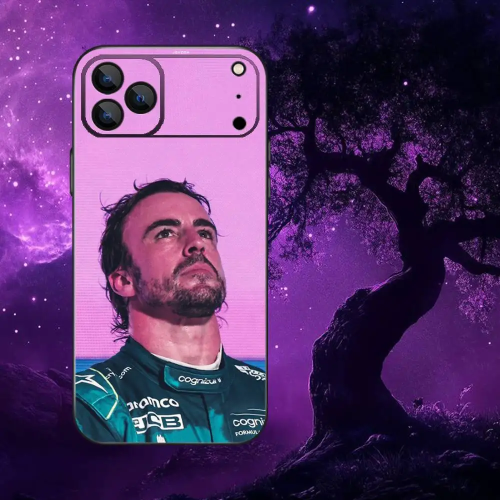 Funda de teléfono Racing 14 F-FernandoS A-Alonso para iPhone 17,16,15,14,13,12,Pro,Max,Plus,E,SE4,Air,Mini caja suave negra