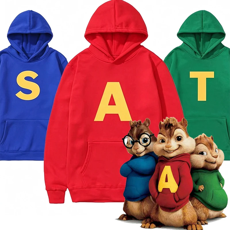Alvin and The Chipmunks 2026 Fashion Unisex Casual Sportswear Men's Hoody Alvin Chipmunk Halloween Costume Unisex Pullover Tops