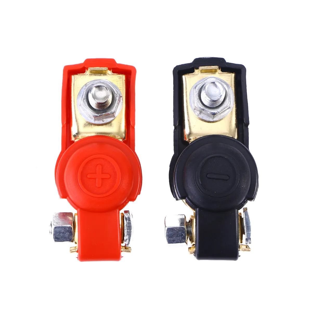 

Pair Universal Copper Car Terminal Clamp Set Positive Negative 6V 12V Lead Free Adjustable Fit Most Vehicles Boats