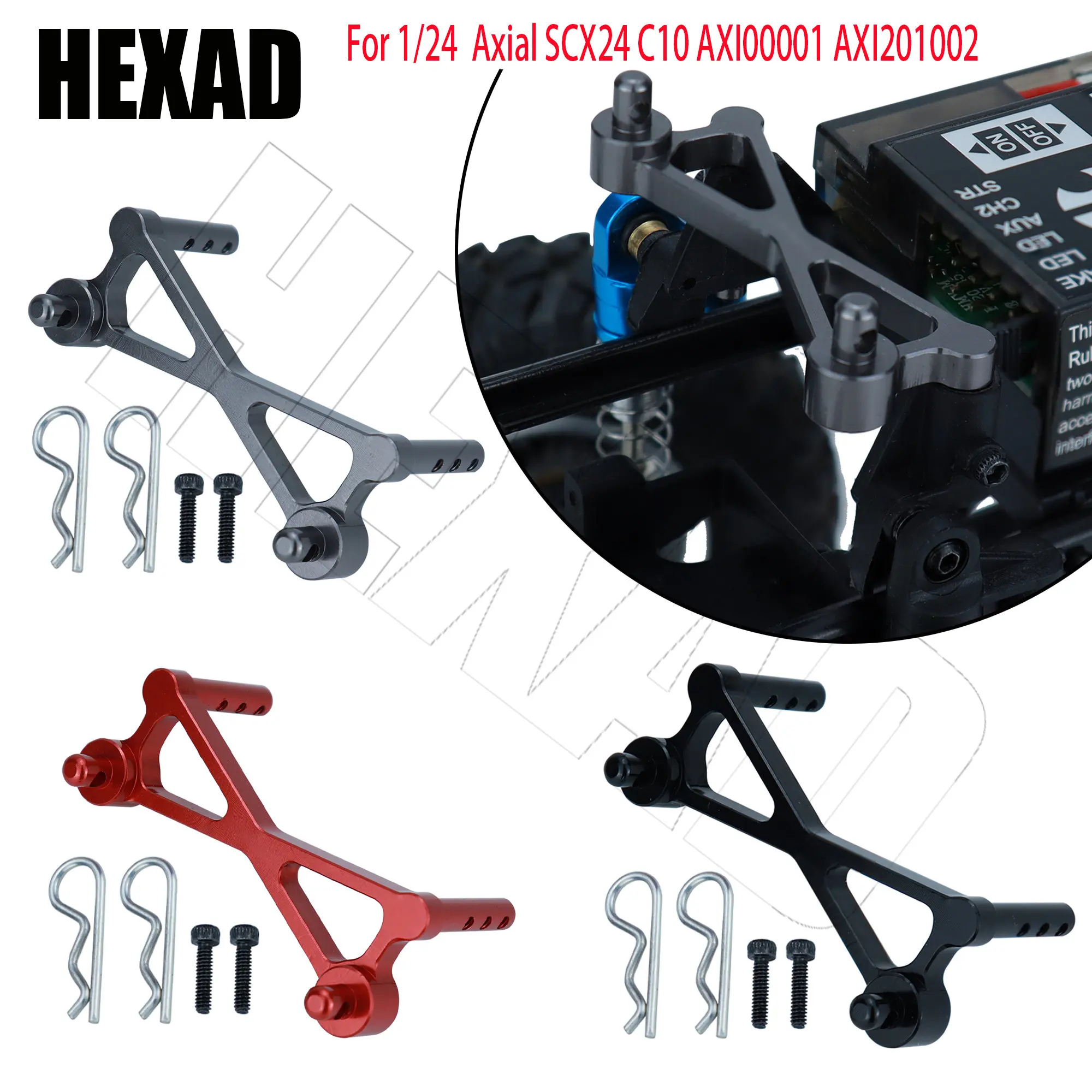 Corpo Post Holder para RC Car, Metal Shell Coluna Mount, Peças de atualização, Axial SCX24, C10, AXI00001, AXI201002, 1:24