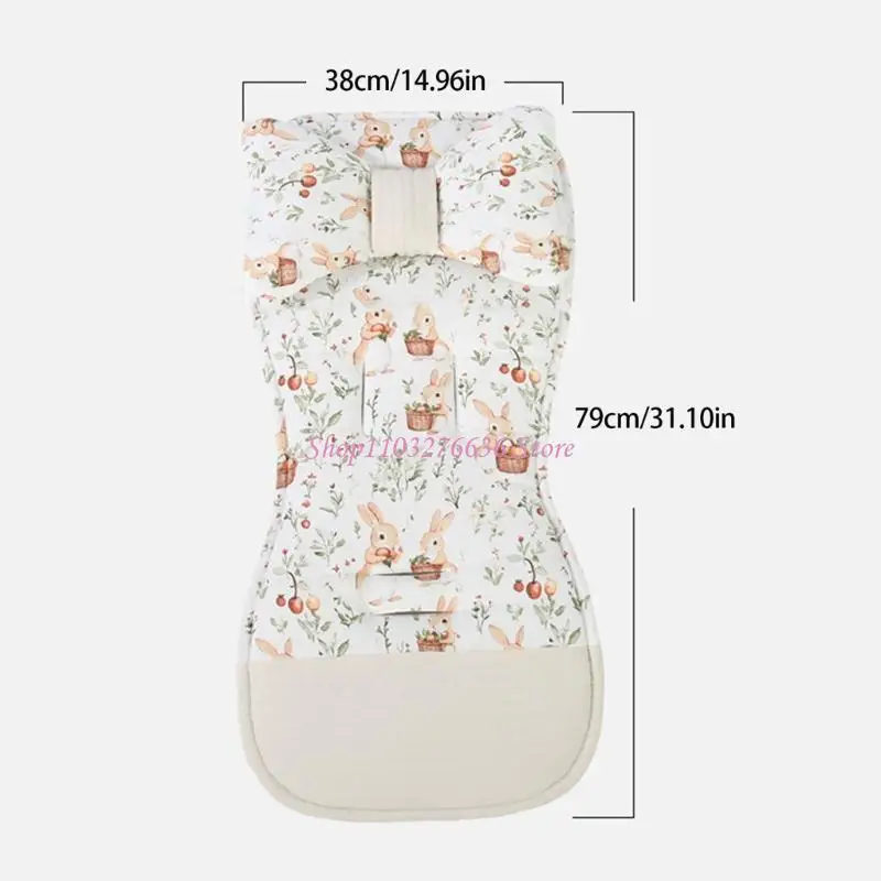 R6FD Cushion Printed Pattern Double Sided Liner Strollers Cushion with Head Pilliw