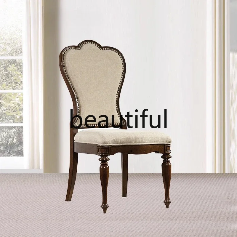 X  Chair back fabric home armless dining chair casual simple solid wood