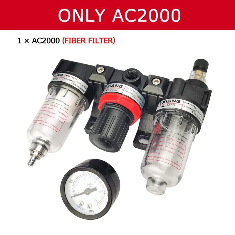 

AC2000 Air Source Treatment Filter Oil Water Separator 1/4 PT Thread Pressure Regulator Kit