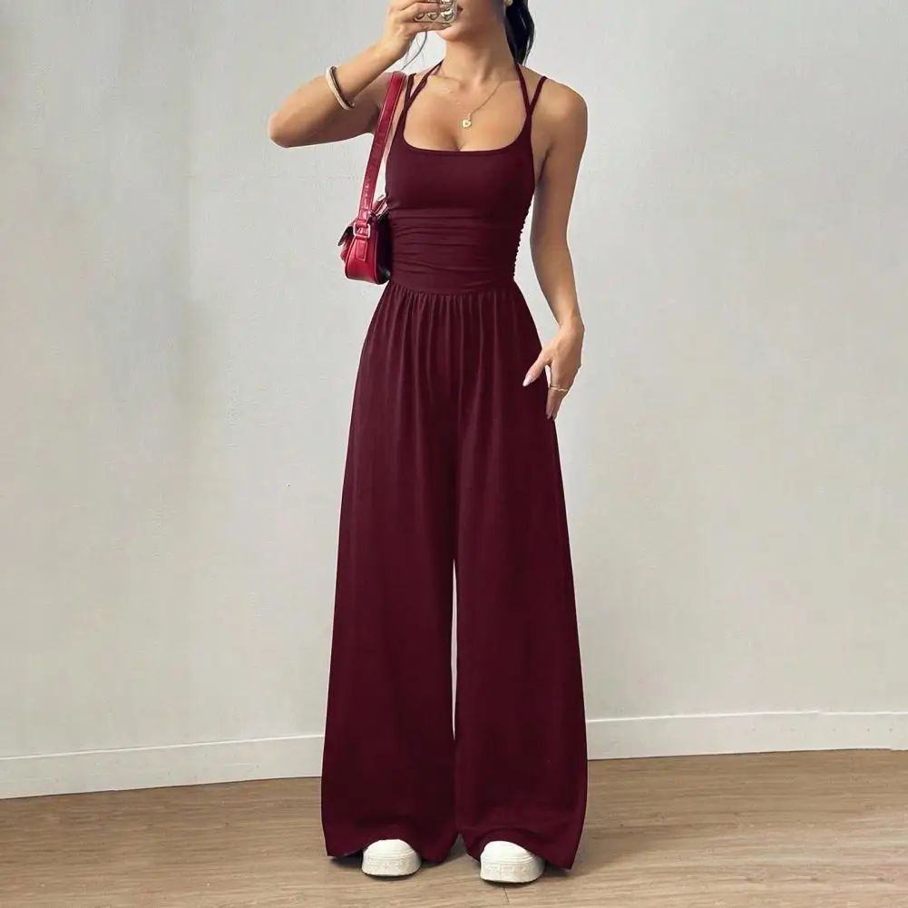 

Women Jumpsuit Jumpsuit Workout Jumpsuits For Women Spaghetti Strap Rompers Wide Leg One Piece Overalls Sexy Backless Yoga Pants