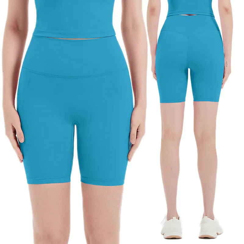 Women Sports Shorts High Waist Yoga Shorts Slim Fit Butt Lift Gym Running High Elastic Nylon Shorts