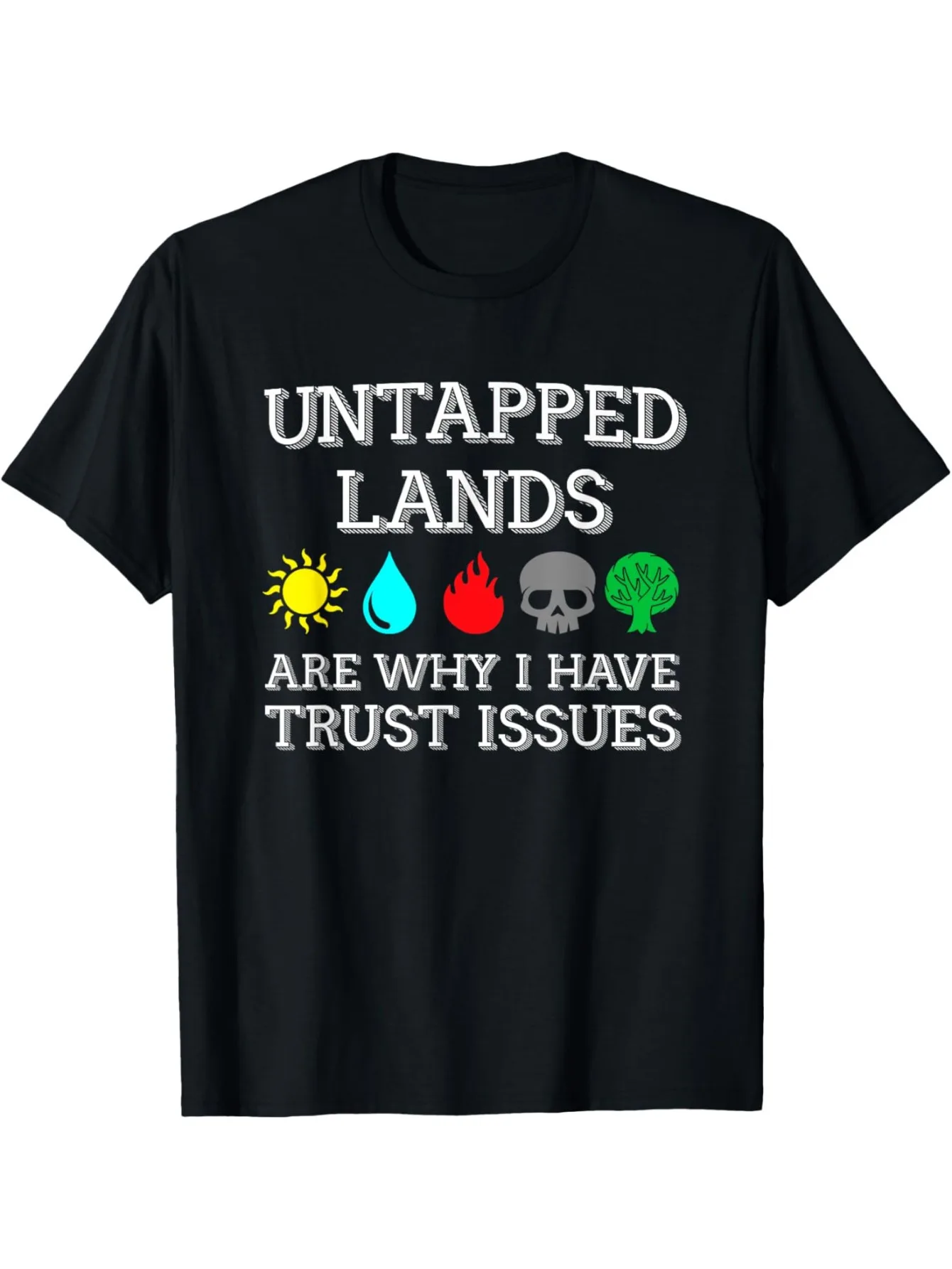 تي شيرت رجالي مضحك Untapped Lands Trust Issues جرافيك تي شيرت شجرة جمجمة تصميم لمحبي ألعاب الطاولة #1